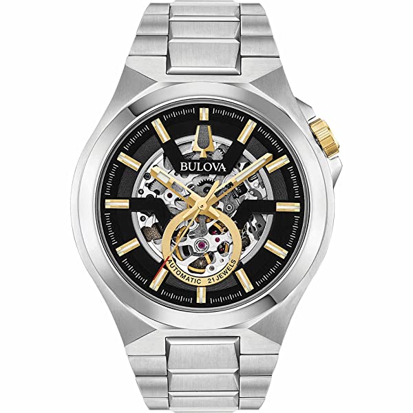 Orologio Uomo Bulova 96A118 - Automatico, Cassa In Acciaio, Quadrante Bianco, Cinturino Acciaio, 5 ATM